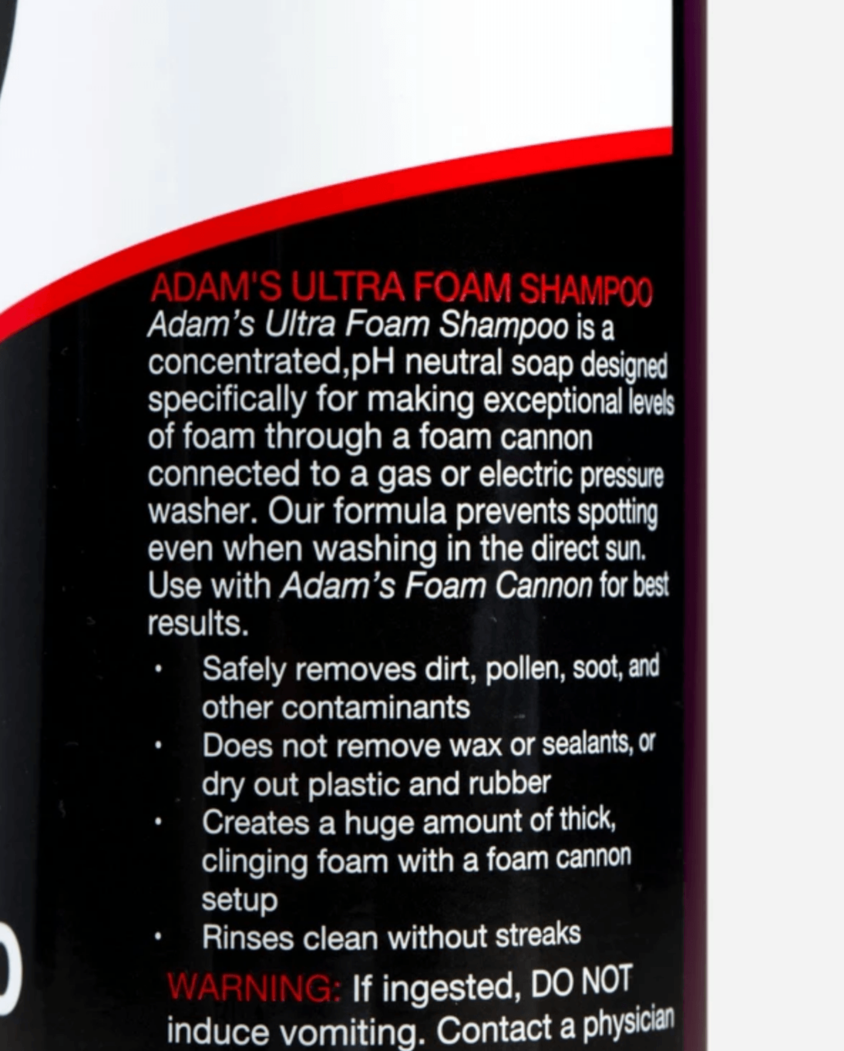 Adam's Ultra Foam Shampoo 16 oz. - Adam's Polishes Australia