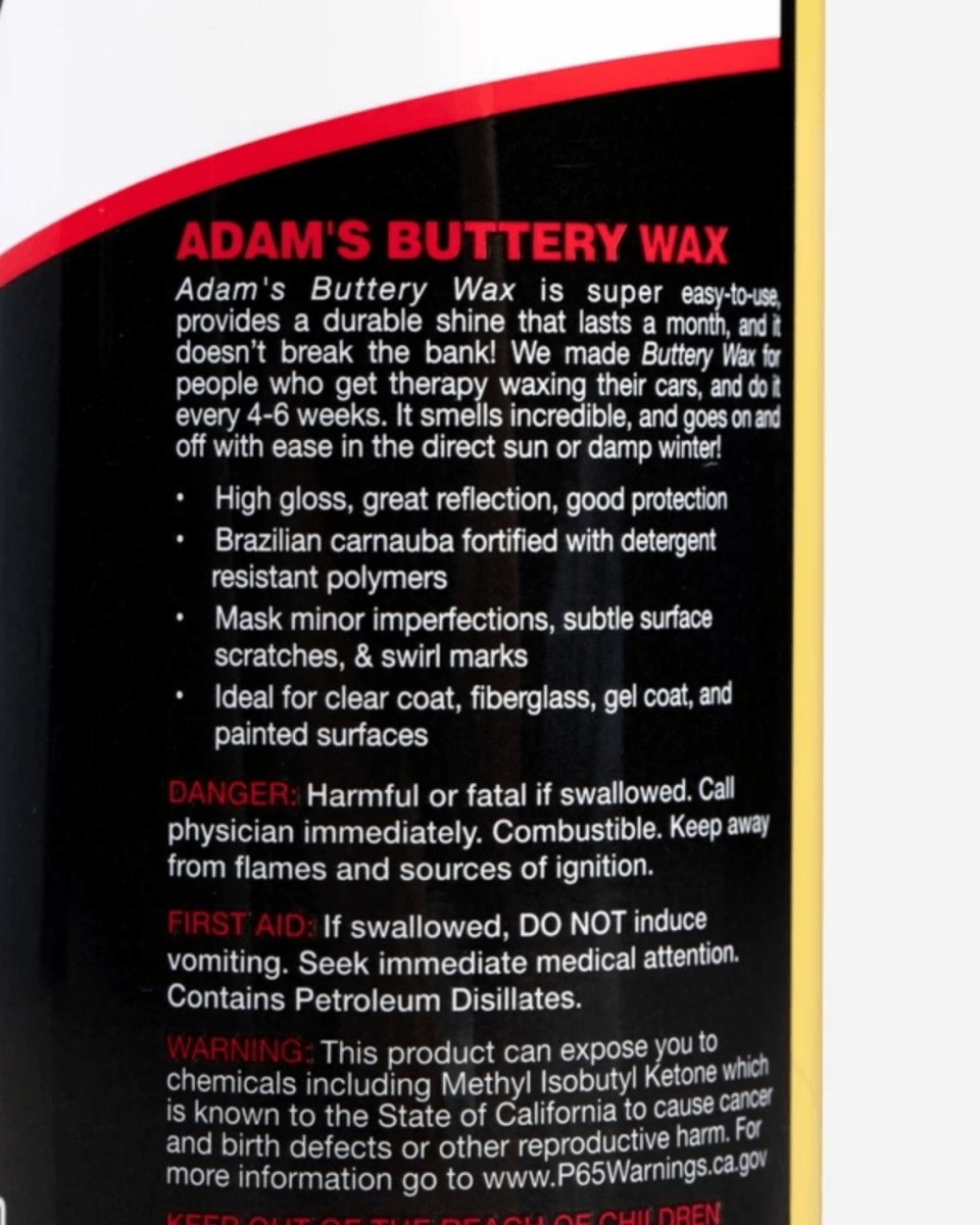 Adam’s Buttery Wax 16 oz/473 mL - Adam's Polishes Australia