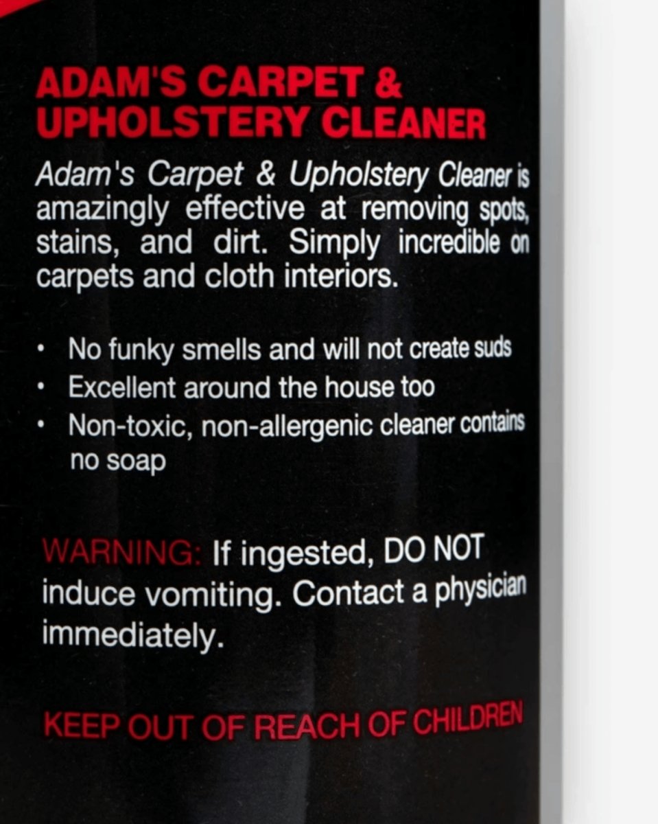 Adam’s Carpet & Upholstery Cleaner 16 oz. - Adam's Polishes Australia